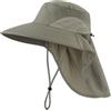 Magracy Cappello da sole da uomo/donna con tesa larga e patta per il collo in rete, protezione UV, cappello da pescatore