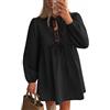 RPAEOY Vestito Donna Elegante Bolla Orlo a Maniche Lunghe Volant Miniabito Sexy Midi Bodycon Abito Casuale Cocktail Party Autunnali