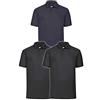 Fruit of the Loom Polo da uomo (confezione da 3), 2nero/blu scuro, XXL