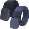 YunYunStrap Cinture uomo, cintura militare tattica in nylon con fibbia senza metallo, confezione da 2