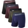 Separatec Mutande Boxer Uomo Doppia Tasca Indipendente Elastico Boxers Gamba Lunga bambù Traspirante Morbido 35mm Cintura Senza Cuciture Intimo Pantaloncini 4 Pezzi