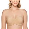 DELIMIRA Donna Reggiseno Senza Spalline Jacquard Talpa Abbronzatura 4F