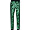 CARFFIV Pantaloni in Velluto con Paillettes Brillanti Floreali (Green, XL)