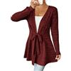 KIJSKKOPO Cardigan Lunghi in Maglia da Donna, Neri, Giacca Leggera in Maglia A Trecce con Lacci E Aperta sul Davanti, Primavera Autunno Casual, Elegante Tunica, Maglione, Cappotto, Top