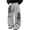 HOLAIMOI Pantaloni Felpa Goth Scuro Uomo, Hip Hop Larghi Vita Elastica | Pantaloni felpa goth scuro traspiranti uomo, taglio largo hip hop, vita elastica adatti a tutte le stagioni