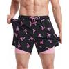 maamgic Costume Uomo Mare 4-Way Stretch Vintage Elastico Asciugatura Rapida Costume da Bagno con Fodera Rete e 3 Tasche
