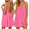 Generico Vestito Lungo da Spiaggia Donna Realizzato in Lino Traspirante con Taglio Ampio sotto Il Ginocchio per Vacanze Estive Gite all Aperto E Incontri Casual