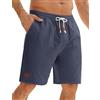 heekpek Pantaloncini Uomo Estivi Bermuda Cotone Leggero Shorts Pantaloni Corti con Tasche, Blu Navy, M