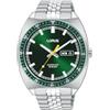 Lorus Quadrante sportivo automatico con giorno/data 100 m (43 mm) verde sunray/acciaio inossidabile RL443BX9