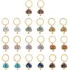 SUPERFINDINGS 20 Portachiavi con 10 Colori e Pietre Preziose - Albero di Portachiavi in Cristallo Naturale e Oro Tibetano per Matrimoni e Ornamenti