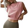 FFWTPY Donna Sportive Canotta Tank Top Scollo Tondo Crop Top Estive Magliette Sportivi Senza Maniche T-Shirt Elegante Blusa Camicetta Canottiera Running per Yoga Palestra Pilate