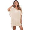 RPAEOY Copricostume Donna Mare Copricostumi Arruffato Cotone Bikini Cover Up Tunica Costume da Bagno Estate Abito Spiaggia Beachwear (Beige)