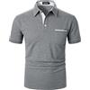 AIOIDI Polo Uomo Manica Corta Colori Contrastanti 100% Cotone Golf T-Shirt con Tasche Reali