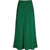 Outoshe - Maxi gonna da donna in raso a vita alta, con elastico nascosto in vita, svasata, verde scuro, L