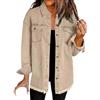 Generic HUIFUAO Camicia di Denim Lavato Giacca Donna Oversize Button Down Cappotto di Jeans con Tasca Manica Lunga Camicetta di Denim Sfrangiato Top