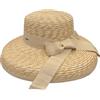 DIVINA Italian Design Cappello Beatrice in Paglia, Tesa Larga con Fiocco, Beige/Navy/Nero - 25020 (IT, Testo, Taglia Unica, Beige Band)