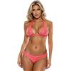 LEOMOSTE Bikini Sexy da Donna, con Paillettes, con Glitter, Costume da Bagno Sexy Push-up, Arancione, L