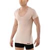 ALBERT KREUZ Maglietta Intima Invisibile Color Carne/Beige - Scollo Profondo a v - Maniche Corte - Cotone Elasticizzato Hamburg Taglia 07/XL