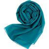 MAPIMANIA - Stola Elegante Donna Color Petrolio per Cerimonia e Matrimonio Made in Italy, Scialle coprispalle estivo Chiffon 200x80, Sciarpa Copri spalle per abito