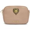 Braccialini Jinny Leather Borsa a tracolla in pelle di colore platino dalla linea compatta e minimalista. Il cuore dorato con dettagli decorativi sul fronte dona un tocco romantico e prezioso. Con una