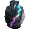 OLIPHEE Felpe con Cappuccio Stampa di 3D Fantasia Stile Magia per Ragazzi e Uomo A-Tartaruga B 3XL