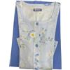 Linclalor Pigiama Donna Pantalone Lungo Manica Lunga Aperto Cotone Primaverile (IT, Numero, 48, 60, Regular, Regular, Azzurro)