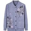 LIUYUYOUGO Cardigan Donna Cardigan Lavorati A Maglia per Donne di Mezza età E Anziane - Cardigans Elegante da Donna con Fiori per Nonne Cappotto da Primaverile E Autunnale Giacca da con