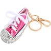 ChungLong0593 Portachiavi in tela con strass a forma di scarpa da ginnastica, da donna, ciondoli per chiavi dell'auto, borsa, Rosa, Medium