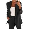 vokkrv 2025 Completo Donna Elegante Tailleur Blazer Completo Primavera e Autunno da Donna 2 Pezzi Risvolto Completo di Pantaloni Giacca Abbigliamento per Ufficio Business OL Curvy Tuta Due Pezzi
