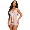 Selente Love & Fun Birichino Completo Intimo a 3 Pezzi: Chemise o Babydoll, Tanga ed Esclusiva Benda per Occhi in Raso. Made in EU.