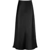 Outoshe - Maxi gonna da donna in raso a vita alta, con elastico nascosto in vita, svasata, nero, XX-Large