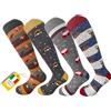 CriCri Socks - 4 Paia Calze Caldo Cotone Uomo Lunghe (Taglia Unica) Calzettoni Uomo Invernali con Fantasia Colorata, Calzini per Abbigliamento Casual e Semi Formale, Made in Italy (Combinazione 2)