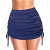 SHEKINI Donna Gonna da Nuoto Elegante Slim Gonna da Bagno Ruched Sportivo Costumi da Bagno Donna Costruito nel Bikini Pantaloni Gonna Corta Vestito da Spiaggia(S,Blu Scuro)