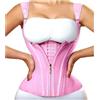 MZSKLW Corsetto a doppia compressione, per allenamento della vita, con gancio con cerniera, pancia piatta, snellente e cintura modellante (gilet rosa, XXL)