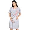 Mija Arts Mija - Camicia da notte 2 in 1 cotone Premaman / Allattamento / allattamento al seno 2054 (IT 46, Corallo)