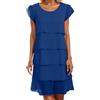 Generico Abito da Donna Elegante con Maniche a Balze a Strati, Abito Elegante e Fluido in Chiffon con Maniche a 3/4, Uno Stile Disinvolto per Ogni Occasione