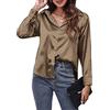 Panegy Camicia da donna in raso a maniche lunghe camicette Botton Down Top da lavoro in seta come camicie per donna ufficio top
