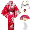 CRFASIBE 5 Pezzi Kimono Donna Giapponese, Tradizionale Yukata per Carnevale