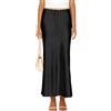 Skrtimory Gonna lunga da donna in raso di seta con coulisse, svasata, casual, a trapezio, con stampa leopardata