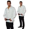 maylynn - Camicia da Pirata Medievale con Volant in Cotone - Bianco - XL/XXL