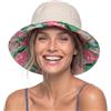 TOP-EX ChicPony™, cappello da sole da donna con tesa larga, protezione dai raggi UV, estivo, pieghevole, in cotone e lino, 96621#Fodera interna beiges_Print_, M