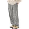 HOTake Pantaloni casual da uomo in velluto a coste elasticizzato, Grigio chiaro, 3XL