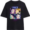 KPOP Demon Hunters Huntrix Zoey Chibi Boes, Maglietta Oversize da Donna, Nero, M