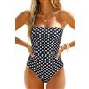 Holipick Costume da Bagno Senza Spalline da Donna | Fascia elegante, arricciata sul davanti, copertura completa, cuscinetti push-up, spallacci rimovibili