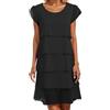 Generico Abito da Donna Elegante con Maniche a Balze a Strati, Abito Elegante e Fluido in Chiffon con Maniche a 3/4, Uno Stile Disinvolto per Ogni Occasione