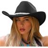 DRESHOW Cappello da Cowgirl Donna Classico con Scintillante Cintura di Strass Cappelli da Cowboy Occidentale