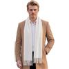 LA FERANI Sciarpa da Uomo in Cashmere Bianco, Stile Primaverile, Elegante per Occasioni Formali, Pashmina, Neckerchief, Lana a Tinta Unità, 185 x 65 cm