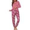 Jahetuul Pigiama Donna Invernale Cotone 2 Pezzi Pigiami a Maniche Lunghe