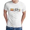 OM3® - Maglietta da uomo retrò per ciclismo, taglie S-4XL bianco M