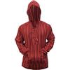 SHOPOHOLIC FASHION Dharke Felpa da Uomo Multicolore a Righe, Stile Nonno, con Cappuccio, Leggera Maroon Mix XX-Large